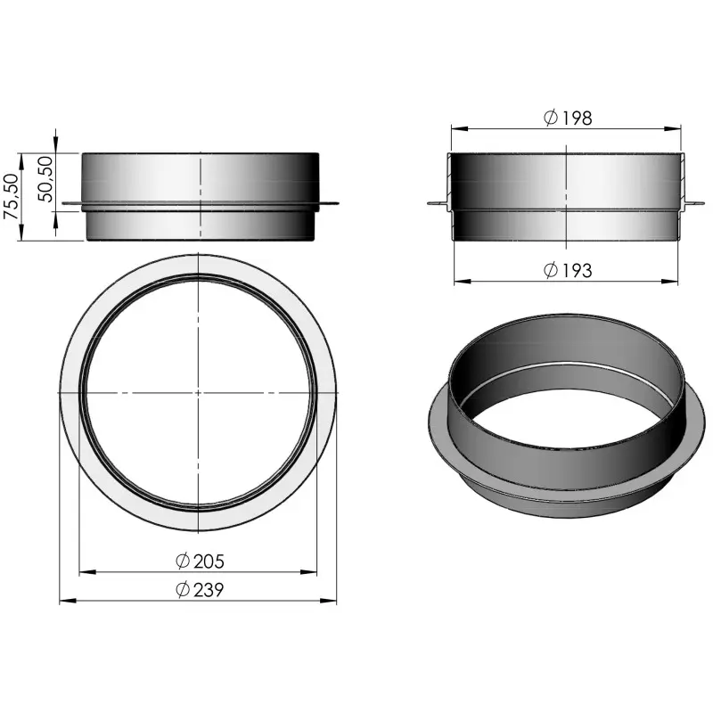 [19919] ASTRAL Réhausse de skimmer 15L (+ 25 mm) en ABS blanc