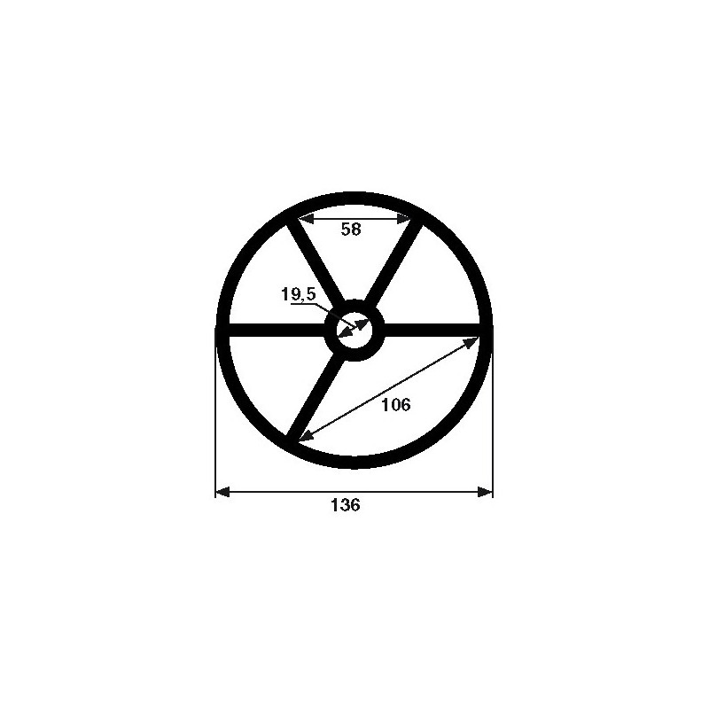 Joint étoile de vanne Midas 1"1/2 (Ø136mm)