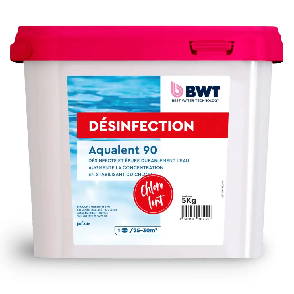 [9023305] BWT AQUALENT 90 Chlore lent, galet 200/250 Grs 5 Kg