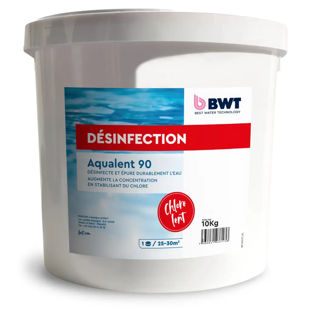 BWT AQUALENT 90 Chlore lent, galet 200/250 Grs 10 Kg