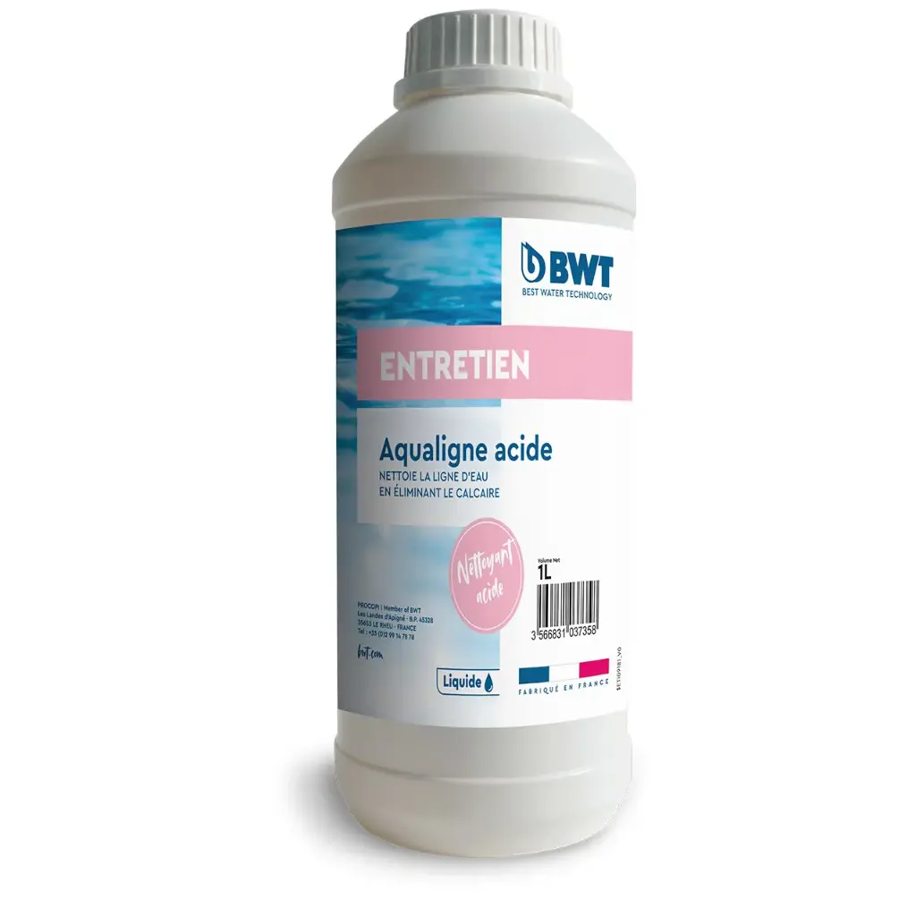 [8880101] BWT Nettoyant ligne d'eau, Aqualigne Acide - 1 Litre