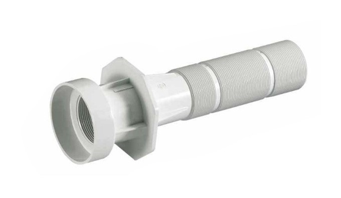 [15664] ASTRAL Traversées murales piscine béton ABS - Ø 63 mm / Ø 50 mm filetage femelle avant 2’’. arrière mâle 2'' pour buse 06498 et 06544