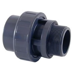 [07717] PVC Raccord union 3 pièces PVC-U à coller x filetage mâle Ø 63 x 2˝ (avec joint)