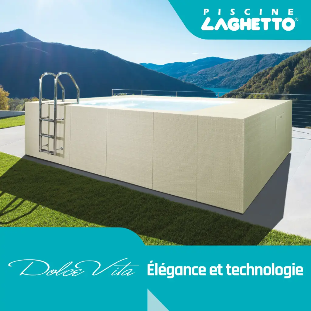 [DVC25BIBIC11D] LAGHETTO Kit piscine DOLCEVITA DIVA 2x5 Cartouche 11m3/h BLANC/BLANC LAGHETTO