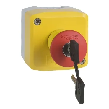 TELEMECANIQUE XAL K184 coupure d'urgence rouge Ø40 déverrouillage à clé Schneider Electric France
