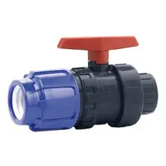 [02512] PVC Vanne à billes PVC-U ''PN10'' (PE-EPDM) coller femelle 32 x connexion PE 32